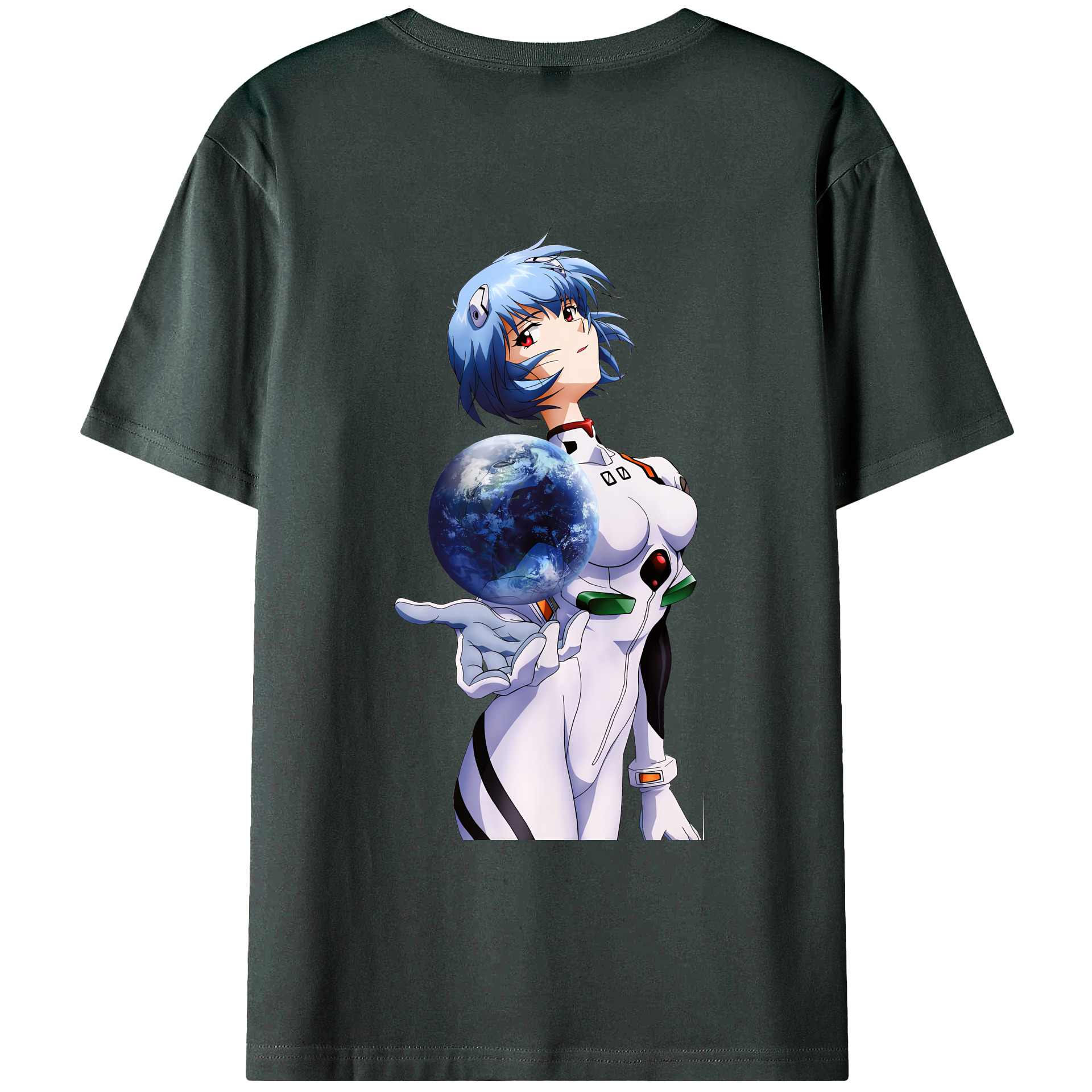 （画像用） EVA 新世紀エヴァンゲリオン 綿100％ メンズ半袖Tシャツ（バックプリント） 通気性
